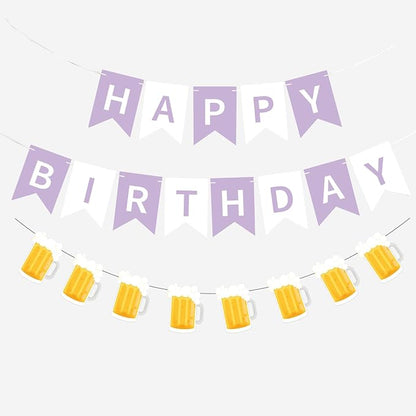Beer Birthday Banner for Beer Party and Birthday Wedding Party Supplies by OSAMUHA
