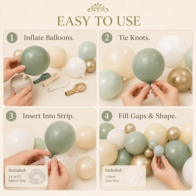 Sage Green Balloon Garland Kit - Image 7