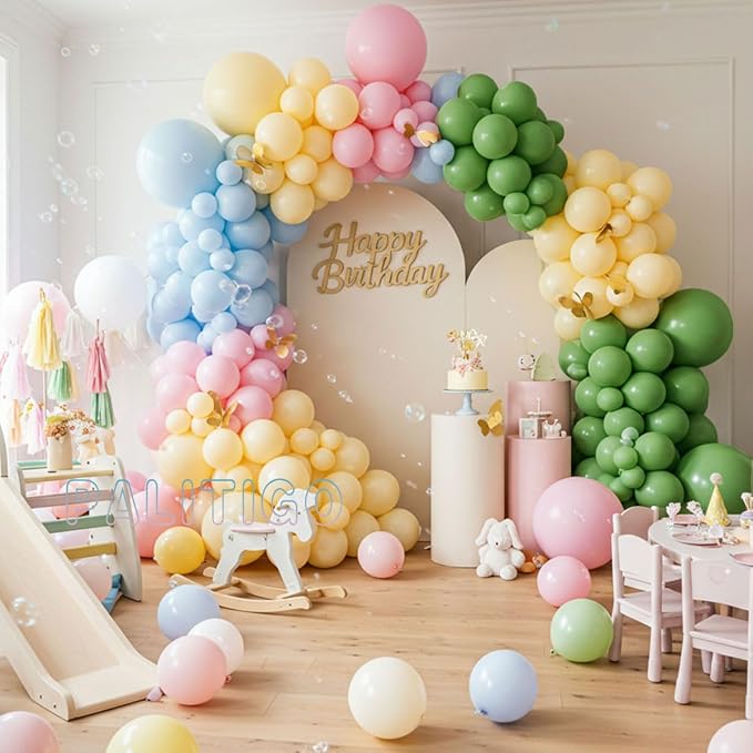 Pastel Balloon Arch Kit for Baby Shower Decorations, Birthday Party, Garden - Image 2