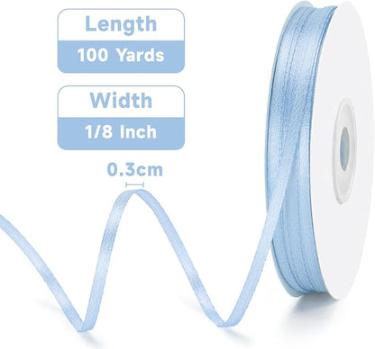 KINGLAKE Light Blue Satin Ribbon - Image 2