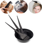 Hair Dye Color Brush and Bowl Set, Color Bowl Brushes Tool Mixing Bowl Kit Tint Comb for Hair Tint Dying Coloring Applicator (Black)