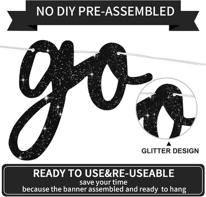 BEISHIDA Glitter Black Pre-Strung Go Shawty It's Your Birthday Banner Decor | - Image 2