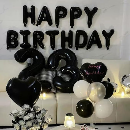 40 inch Black 3 Number Balloon Giant Foil Helium Balloons Black Large Digital - Image 4