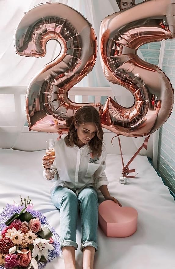 Numbers 14 Balloon 40Inch Rose Gold Balloons - Image 3