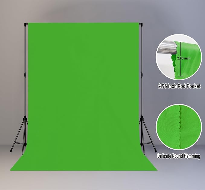 Green Screen Backdrop for Photoshoot, Fabric 5x7ft | Polyester Studio Photo - Image 2