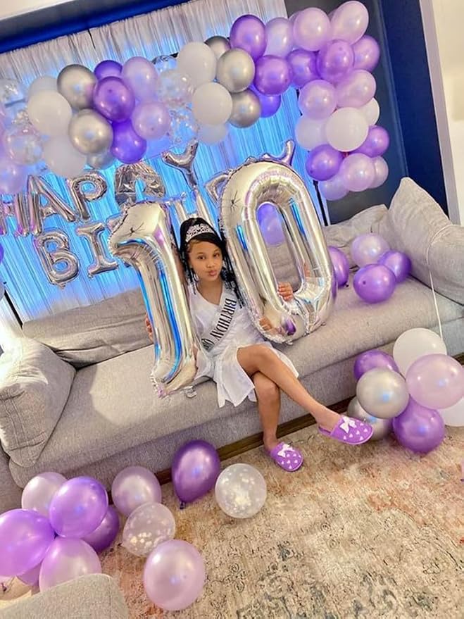 Number 0 Balloons Birthday Decorations, 40In Silver Balloons - Image 2