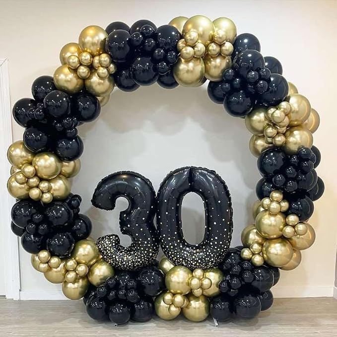 Black and Gold Balloon Arch Garland Kit 153pcs - Image 7
