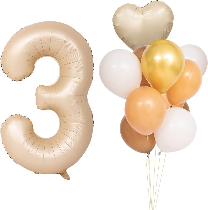 40 In Caramel Number Balloons Helium Foil Mylar latex Balloon Digital 3 | by Exquisitehighqualitypartydecorationstomeetyoureveryneed%EF%BC%81