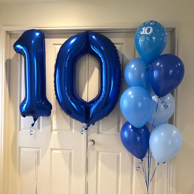 40 Inch Navy Blue 10 Number Balloons Giant 10 Balloons Navy Blue Birthday 10 - Image 4