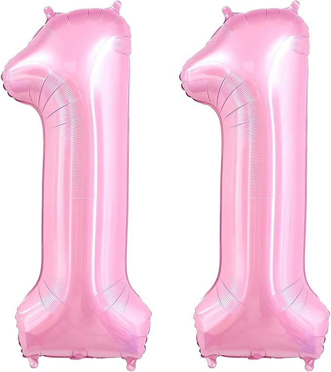 Pastel Pink 11 Balloon, Light Pink 11 Balloons Number, 40 Inch Helium Foil by BBPOOL