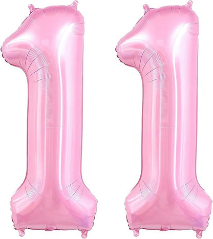 Pastel Pink 11 Balloon, Light Pink 11 Balloons Number, 40 Inch Helium Foil by BBPOOL