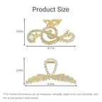 2PCS Gold Music Note Rhinestone & Pearl Claw Clips, Large Metal Hair Clips, Bling Hair Accessories for Women & Girls