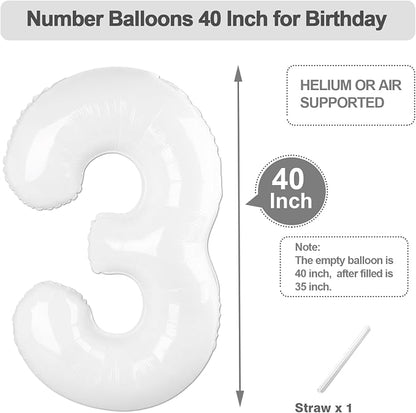 Number Balloons 40 Inch White 2 Balloon - Image 5