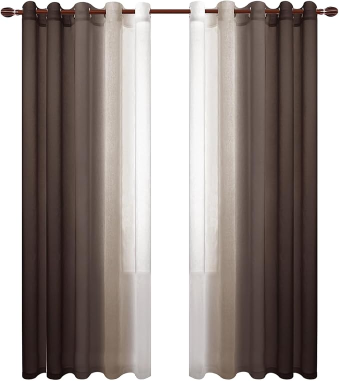 DWCN Ombre Faux Linen Sheer Curtains - Image 8