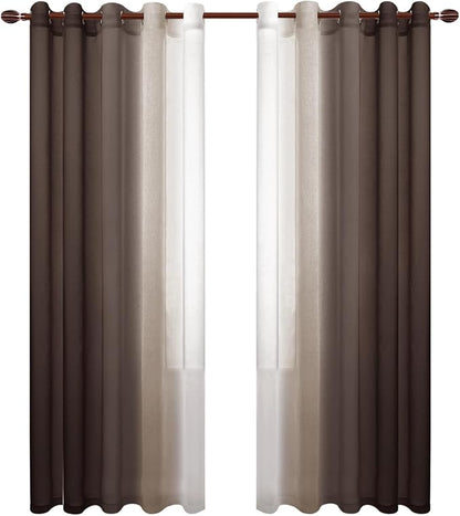 DWCN Ombre Faux Linen Sheer Curtains - Image 8