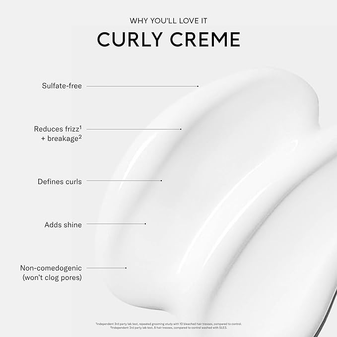 SEEN Curly Creme, Fragrance Free - Non-Comedogenic & Curl Defining Styling Hair Cream- Anti Frizz- Heat Protectant- Safe for Sensitive Skin