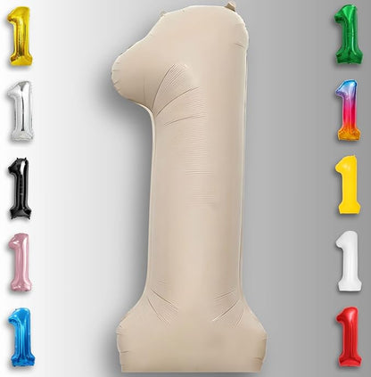 Caramel Number Balloon 1 Mylar Foil Balloons 40 inch - Image 3