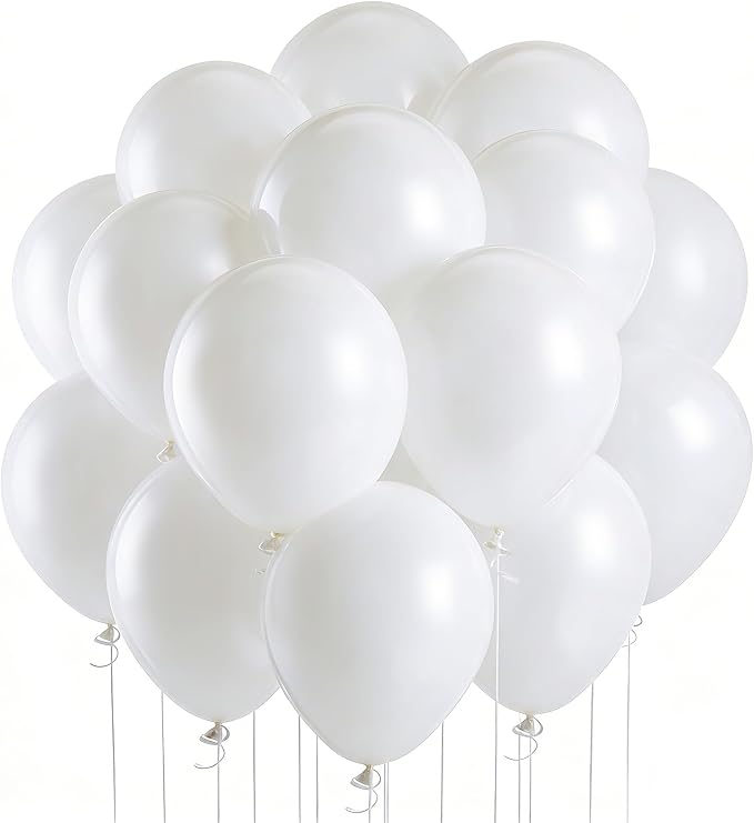 LOLStar White Balloons, 12 inch, Latex Round | Birthday, Engagement, Baby Shower by LOLSTAR