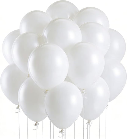 LOLStar White Balloons, 12 inch, Latex Round | Birthday, Engagement, Baby Shower by LOLSTAR
