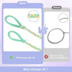 4 Pcs Spiral Hair Ties for Women & Girls, Rip Tie Hair Ties for Longhair, Elastic Braided Ponytail Holder, Tangle-Free, Effortless Styling for Gym, Running, Cycling, Surfing, Sports, Bright Color