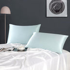 ZIMASILK 100% Pure Mulberry Silk Pillowcase for Hair and Skin Health,Soft and Smooth,Both Sides Premium Grade 6A Silk,600 Thread Count,with Hidden Zipper,1pc (King 20''x36'', Powder Blue)
