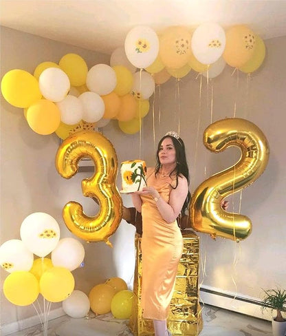 40 Inch Gold 23 32 Large Number Balloon, 23 32 Gold Birthday Party Decorations - Image 6
