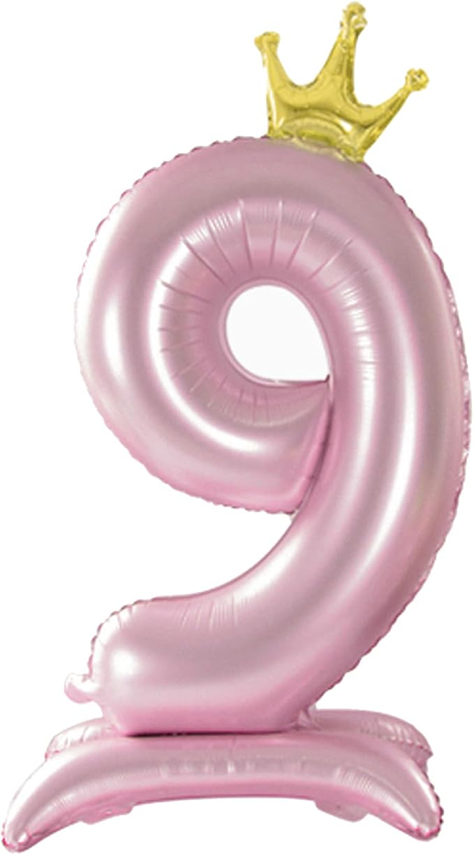 Crown Pink Number 9 Balloon by Tellpet