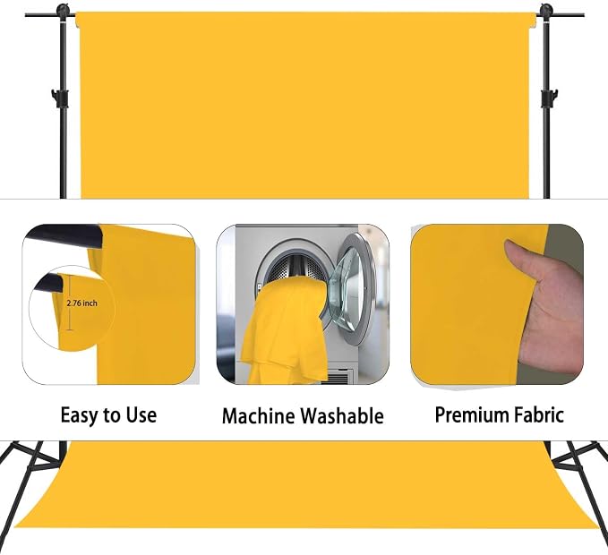 Yellow Photography Backdrop for Photoshoot, Fabric 5x7ft | Versatile Studio - Image 6