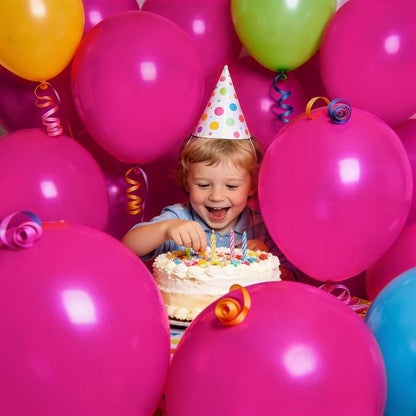 32Pcs Hot Pink Big Balloons 18 Inch, Round Large Latex Party Balloons - Image 7