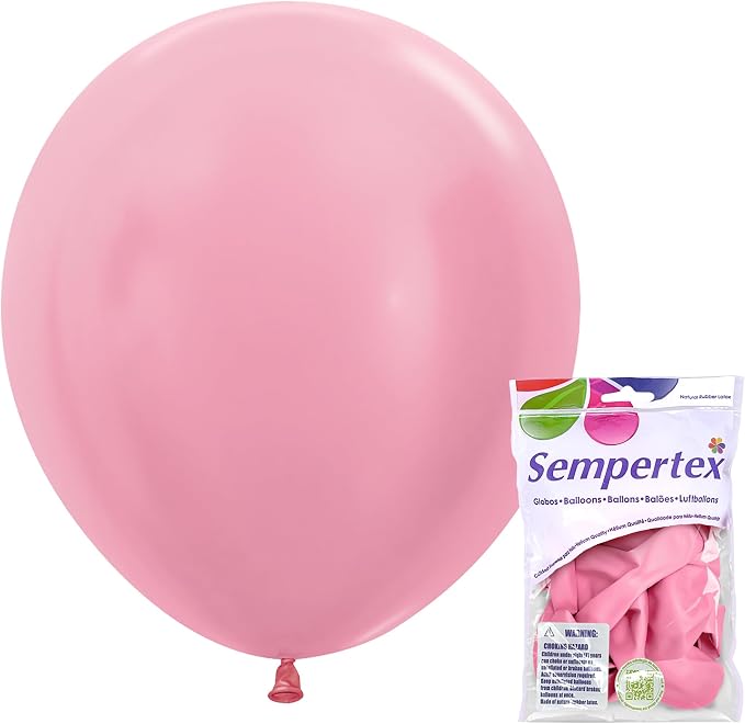 Sempertex Round Pastel Matte Pink Balloons, 18 Inch, Graduation, Baby Shower by Sempertex