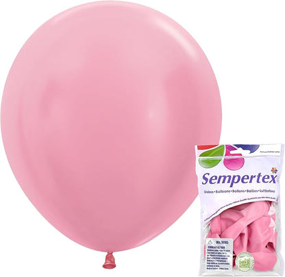 Sempertex Round Pastel Matte Pink Balloons, 18 Inch, Graduation, Baby Shower by Sempertex