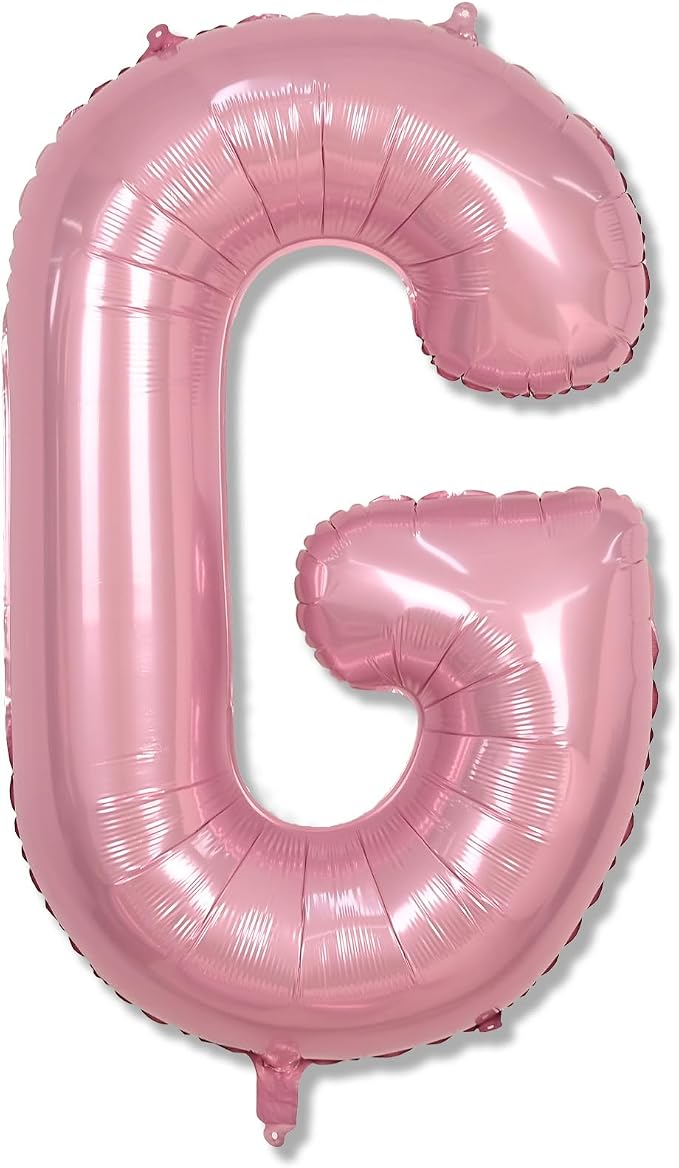 G Letter Balloon Pastel Pink, Large Inflatable Baby Pink Name Balloon Letters G by Lingqiang