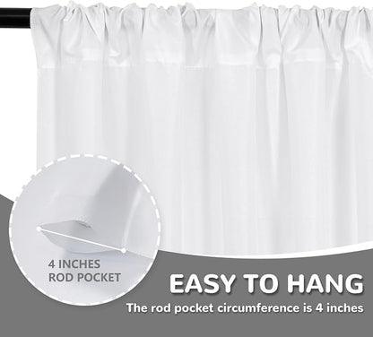 White Backdrop Curtains for Parties Valentine's Day- 10ft x 8ft White Curtains - Image 5