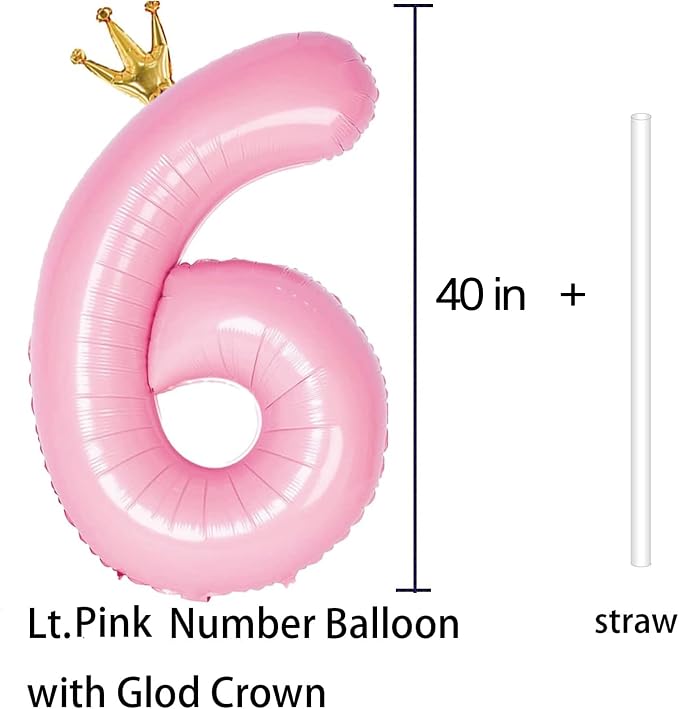 Giant Light Pink Number 6 Balloon - Image 3