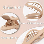 6Pcs Matte No-Slip Flat Claw Clips,Duckbill Hair Clips for Women, Simple Elegant flat hair clips for Thick Thin Long Short Hairs,flat claw clips for women (8Pcs,Mix-A) (E)