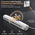 Cordless Hair Straightener and Curler 2 in 1 Ceramic Flat Iron Mini Cordless Portable Travel Hot Tools Straight Curl for Women Men USB Rechargeable with Pouch (White)