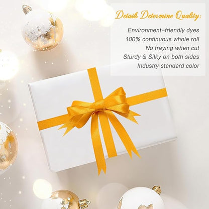 Yellow Ribbon Gold Ribbon Lemon Fall 3/8 in 25 Yards Satin Ribbons - Image 4