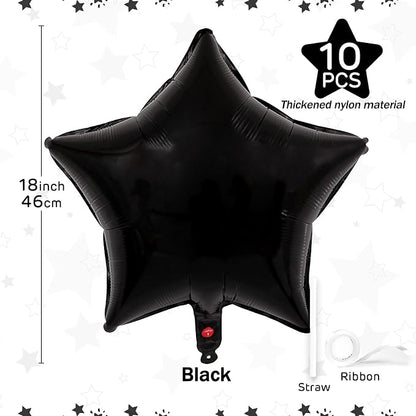 Black Star Balloons 18 Inch - Image 3