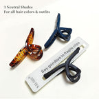 Hair Claw Clips Large 4 Inch No Slip Big Matte Shiny Butterfly Clip Clamp Assorted Colors for Thin Fine Thick Hair Women and Girls, 4 Pack