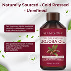 ISLA & FONTANE Jojoba Oil – 500ml (17 fl oz) | 100% Pure & Natural | Golden, Unrefined, Cold Pressed | Hexane-Free Carrier Oil for Skin, Hair, Face, Nails & Body Moisturizing
