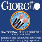 Giorgio GIO1 Gentle Hair Brush Dresser Size. Wet & Dry Pro Hair Brush Detangler. Soft for Sensitive Scalp. Good For Men Women & Kids All hair lengths. Durable and Anti-Static. (Set, Orange)