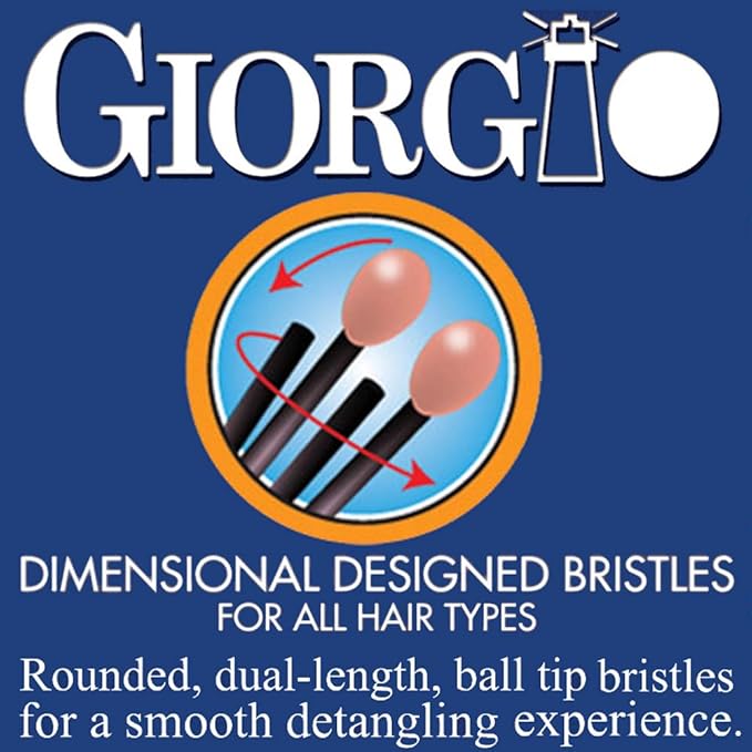 Giorgio GIO1 Gentle Hair Brush Dresser Size. Wet & Dry Pro Hair Brush Detangler. Soft for Sensitive Scalp. Good For Men Women & Kids All hair lengths. Durable and Anti-Static. (Set, Green)