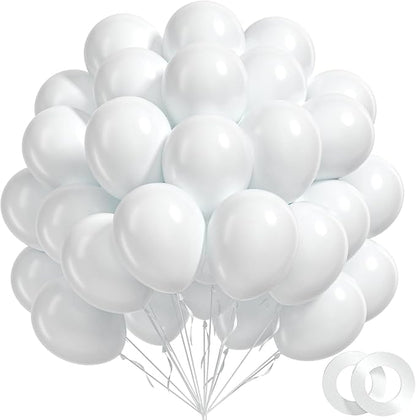 BAUANOOY 100pcs White Balloons 12 inch by BAUANOOY