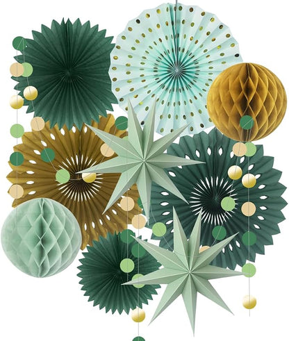 ADLKGG Sage Green Gold Party Decorations by ADLKGG