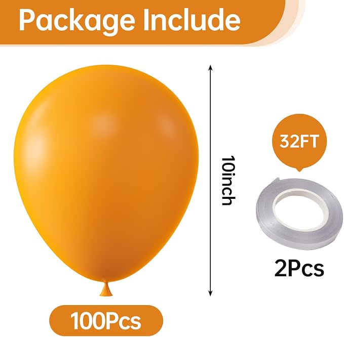 10 Inch Orange Balloons - Image 2