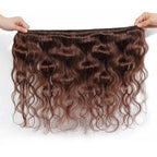 34 Inch Brown Bundles Human Hair Color 4 Body Wave Bundles Niegmeag Virgin Soft and Skily Remy Hair Extensions Double Weft Chocolate Bundle Hair Weave