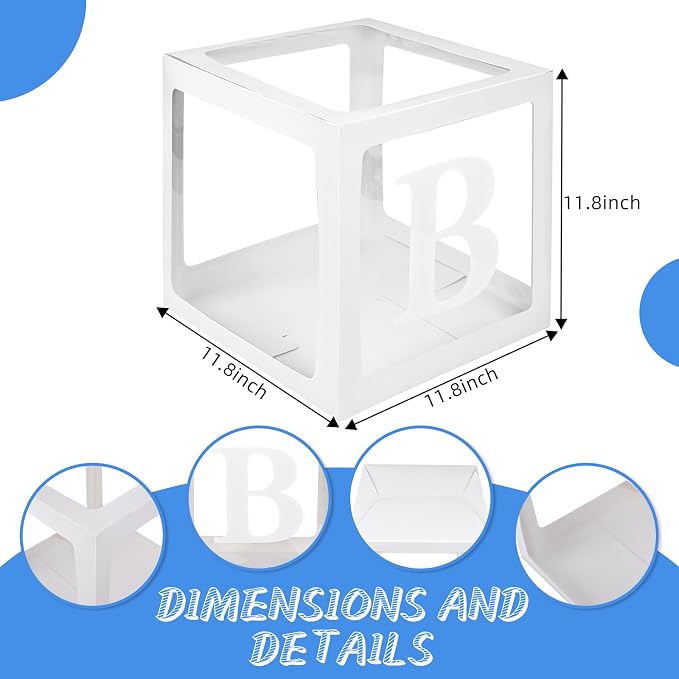 Baby Boxes with 4 Letters, 40 Blue Balloon - Image 3