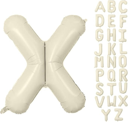 Letter Balloon 40Inch Cream White Big Alphabet Balloons Letter X | Giant Foil by YUNSHANGMO