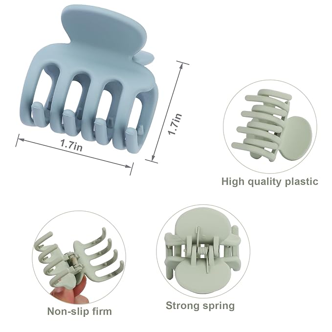6 Pcs Hair Clips Small Claw Clips for Thin Hair Medium Matte Non-slip Hair Accessories for Women and Girls (Colorful)