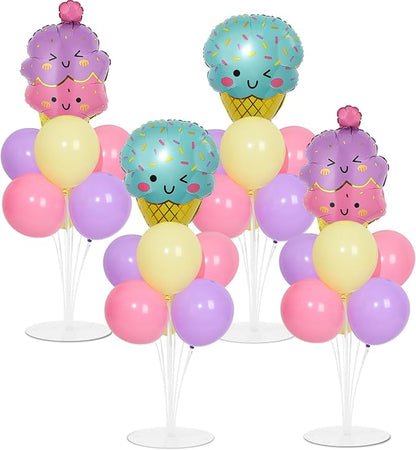 4 Sets Ice Cream Birthday Party Balloons Stand Kit by Naozinebi